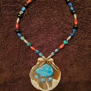 Hand made Native American Turquoise and Silver nec